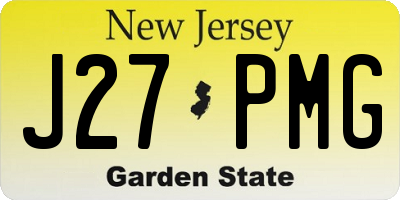 NJ license plate J27PMG