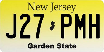 NJ license plate J27PMH