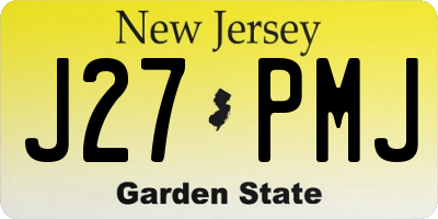 NJ license plate J27PMJ