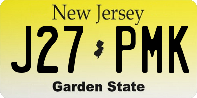 NJ license plate J27PMK