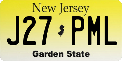 NJ license plate J27PML