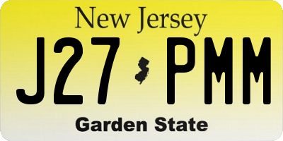 NJ license plate J27PMM