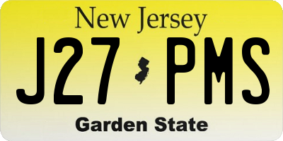NJ license plate J27PMS