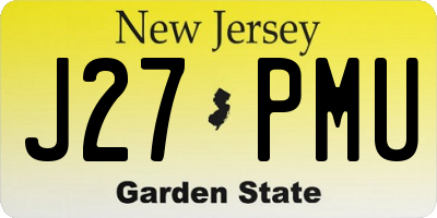 NJ license plate J27PMU