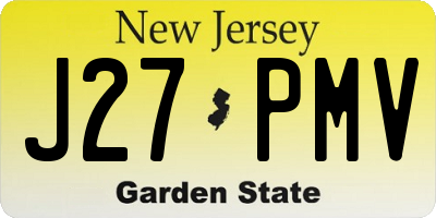 NJ license plate J27PMV