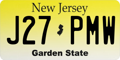 NJ license plate J27PMW