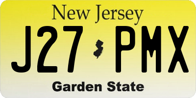 NJ license plate J27PMX