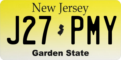 NJ license plate J27PMY