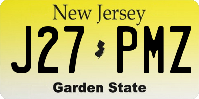 NJ license plate J27PMZ