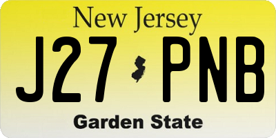 NJ license plate J27PNB