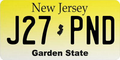 NJ license plate J27PND