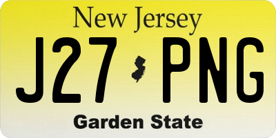 NJ license plate J27PNG