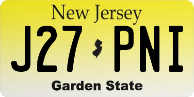 NJ license plate J27PNI