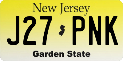 NJ license plate J27PNK
