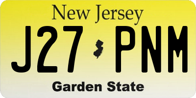 NJ license plate J27PNM
