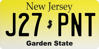 NJ license plate J27PNT