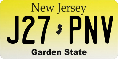 NJ license plate J27PNV