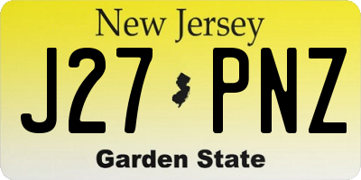 NJ license plate J27PNZ
