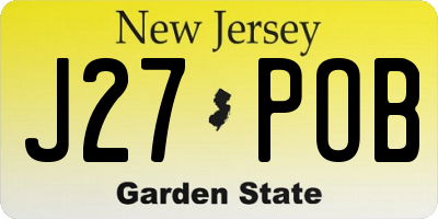 NJ license plate J27POB