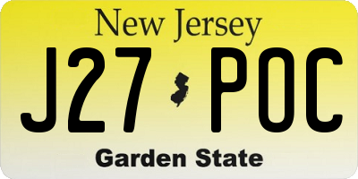 NJ license plate J27POC