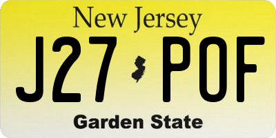 NJ license plate J27POF