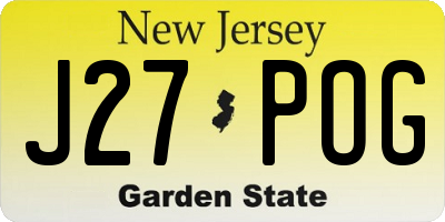 NJ license plate J27POG