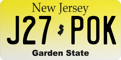 NJ license plate J27POK