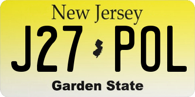 NJ license plate J27POL