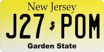 NJ license plate J27POM