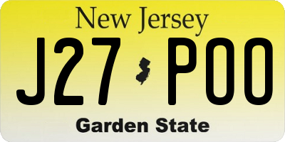 NJ license plate J27POO