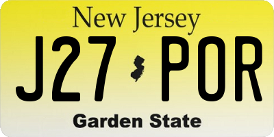 NJ license plate J27POR