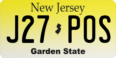 NJ license plate J27POS