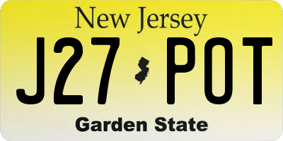 NJ license plate J27POT