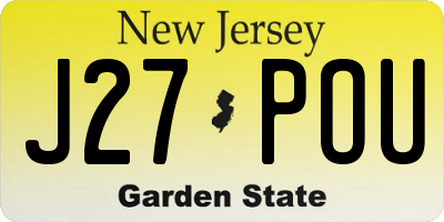 NJ license plate J27POU