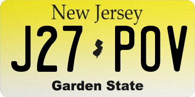 NJ license plate J27POV