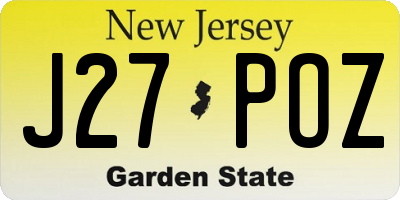 NJ license plate J27POZ
