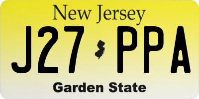 NJ license plate J27PPA