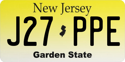 NJ license plate J27PPE
