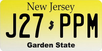 NJ license plate J27PPM