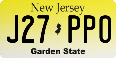 NJ license plate J27PPO