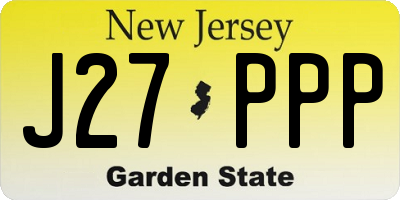NJ license plate J27PPP