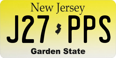 NJ license plate J27PPS