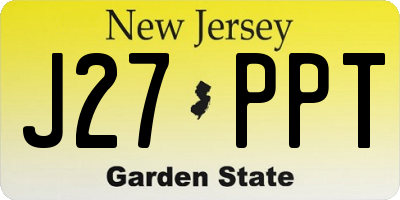 NJ license plate J27PPT