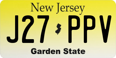 NJ license plate J27PPV