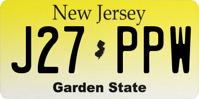 NJ license plate J27PPW