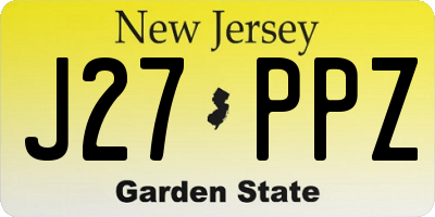 NJ license plate J27PPZ