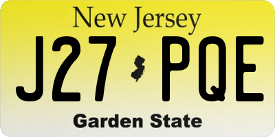 NJ license plate J27PQE