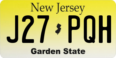 NJ license plate J27PQH