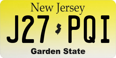 NJ license plate J27PQI