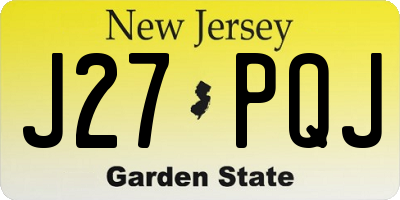 NJ license plate J27PQJ